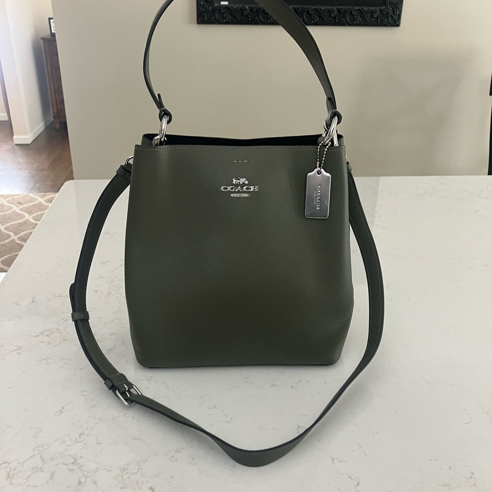 Coach Surplus Green Pebbled Leather Town Bucket Bag *NEW* - Picture 3 of 7